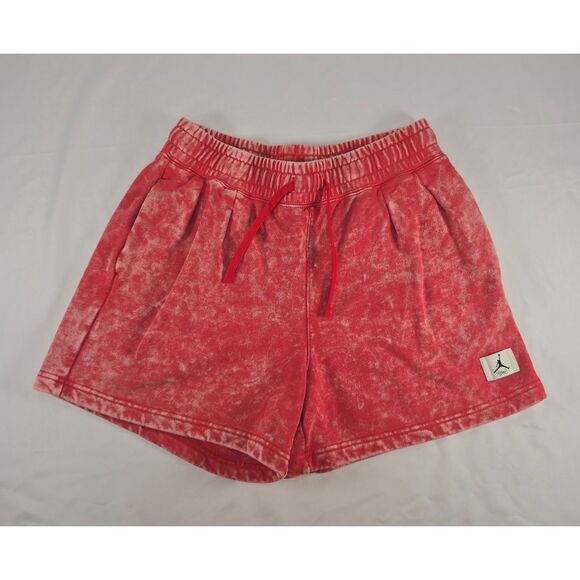 Jordan Shorts Flight Washed Fleece Women's Size Medium DQ4613-605 Lobster Red - Picture 1 of 5